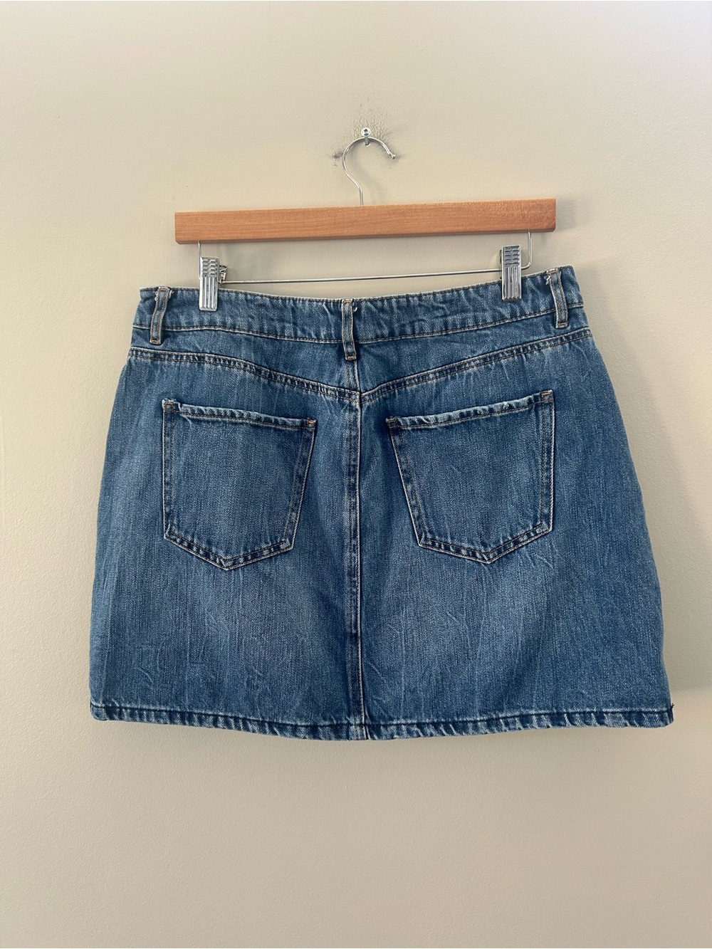 Dynamite Side Striped Preppy Blue Denim Mini Skirt - Picture 2 of 2